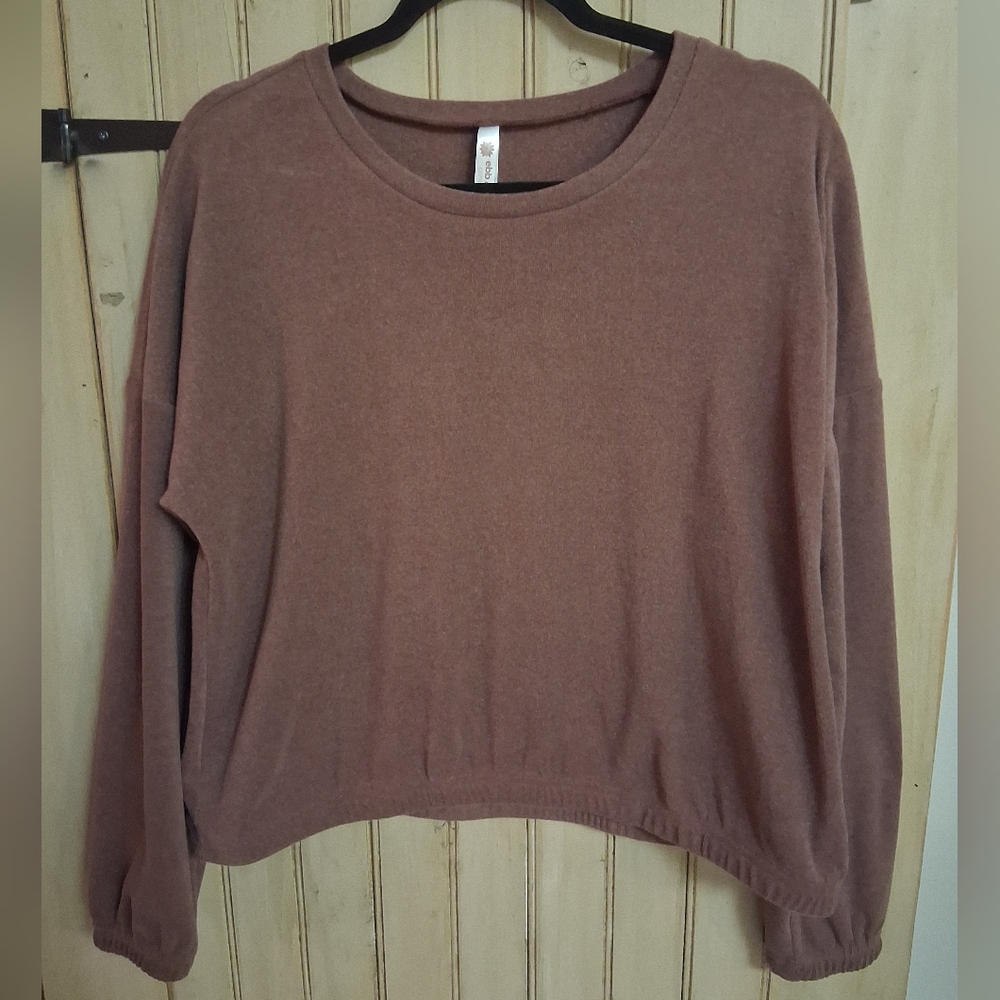 Soft Brown Long Sleeve Top
